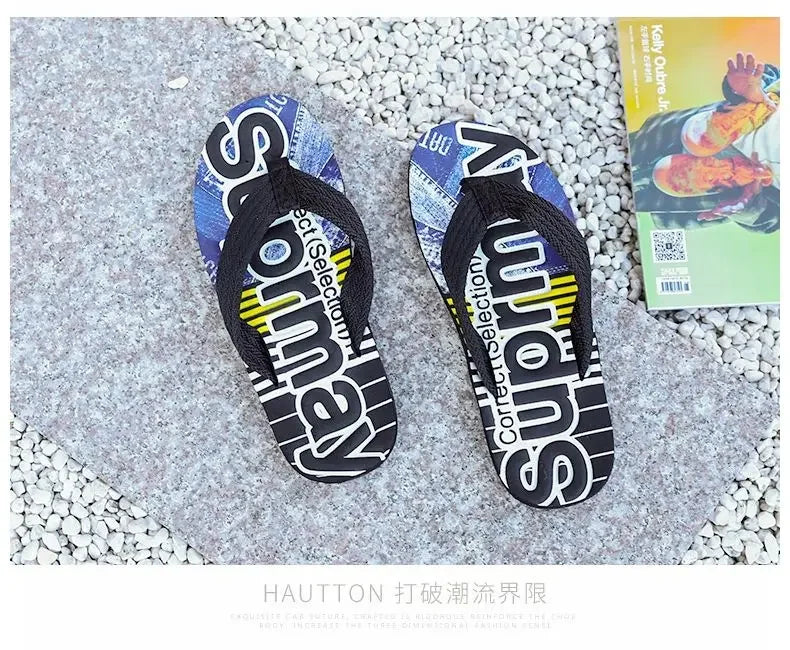 Men’s Summer Sliders Flip Flops – Anti-Skid Outdoor Casual Beach Sandals - Evallys.com