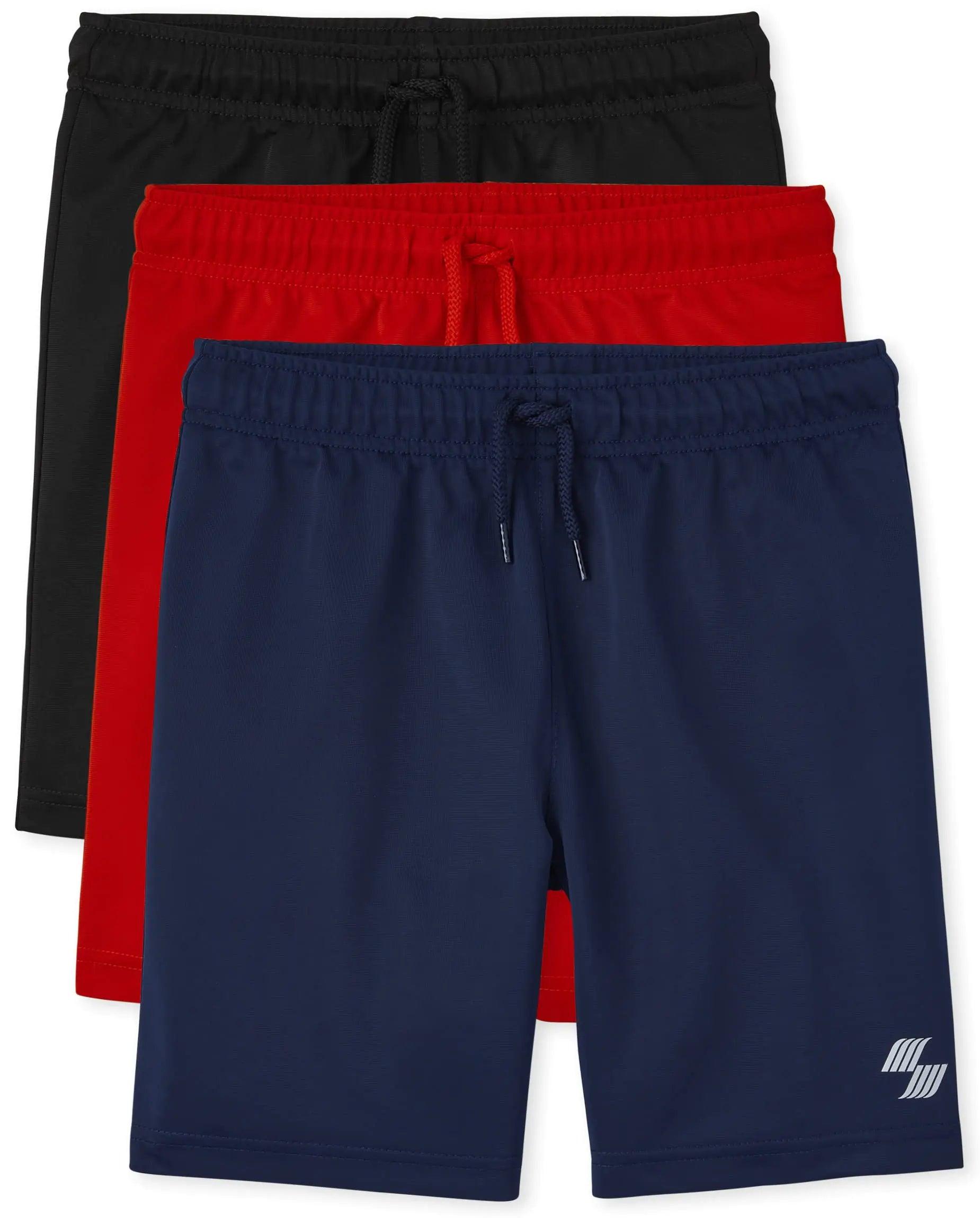 The Children's Place Boys' Athletic Basketball Shorts X-Large Black / Red / Navy 3 - Evallys.com # #