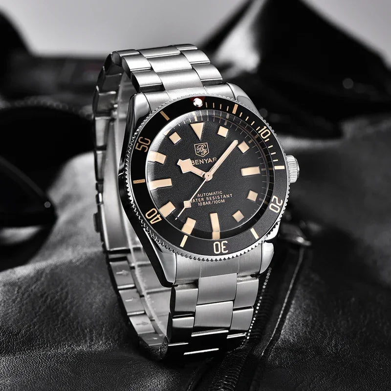 BENYAR Men's Watches Mechanical Automatic Watch BB58 Sport Watch For Men 2024 Stainless Steel Waterproof Business Luminous Clock - Evallys.com