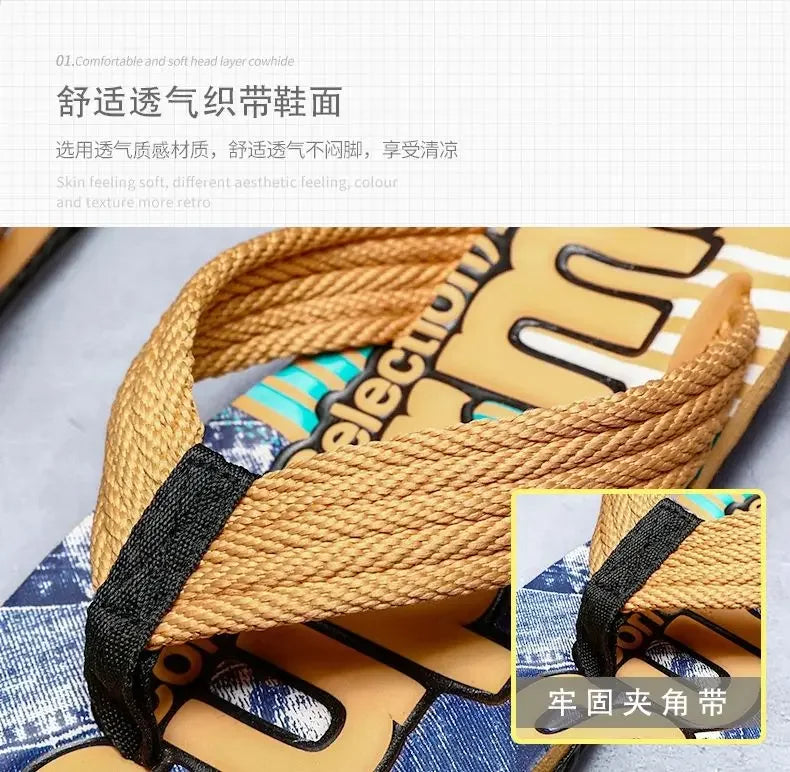 Men’s Summer Sliders Flip Flops – Anti-Skid Outdoor Casual Beach Sandals - Evallys.com