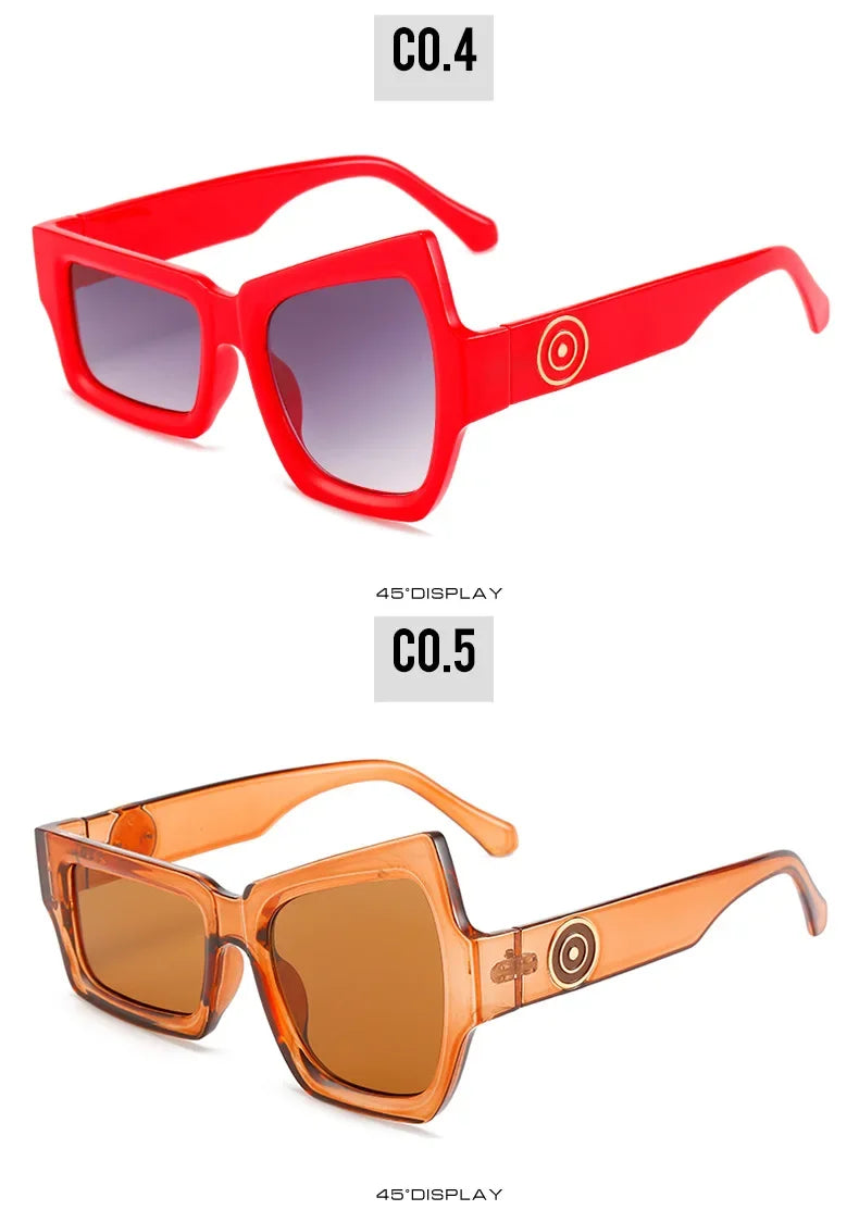 Men Punk Sunglasses Luxury Brand Designer Steampunk Geometry Polygon Sun Glasses Women UV400 Driving Square Shade Unique Eyewear - Evallys.com