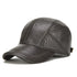 Men’s Real Leather Earflap Baseball Cap – Winter Cowhide Hat - Evallys.com