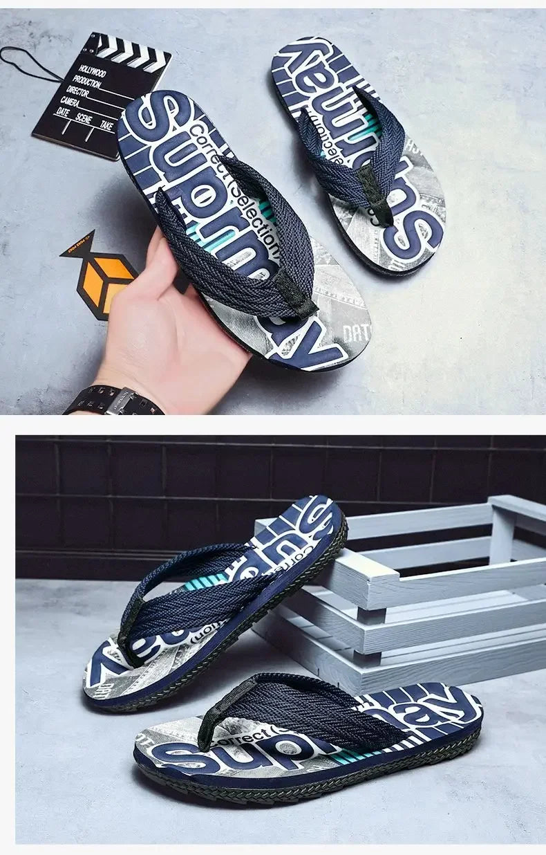 Men’s Summer Sliders Flip Flops – Anti-Skid Outdoor Casual Beach Sandals - Evallys.com