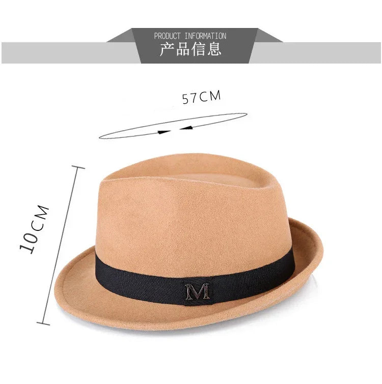 Men's Wool Fedora Hat – Winter Warm Felt Jazz Cap for Parties - Evallys.com