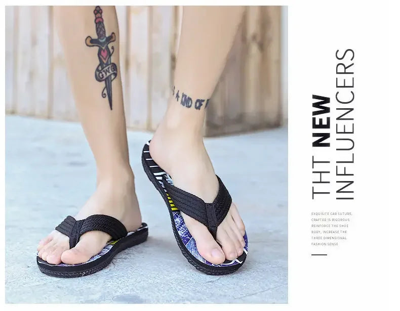 Men’s Summer Sliders Flip Flops – Anti-Skid Outdoor Casual Beach Sandals - Evallys.com
