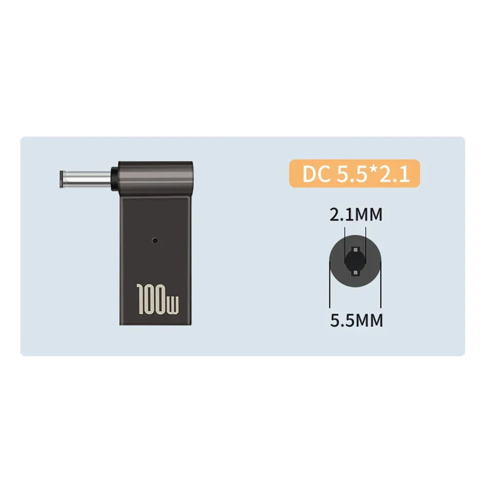 PD 100W Laptop Power Adapter Connector Type C Laptop Power Adapter Connector Plug Type C Female to DC Male Jack Plug for HP Dell - Evallys.com