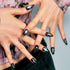 GLAMERMAID Press on Nails Medium Almond, Halloween Gothic Black Glue on Nails with Snake and Spider, 24 Pcs Stiletto Acrylic False Nails Kits Reusable Full Cover Stick on Nails for Women Girls Reptile Royalty - Evallys.com # #