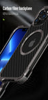 Carbon Fiber Lens Protection Phone Case for iPhone 14 Plus 12 13 Pro Max Mini Compatible with MagSafe Metal Bumpers Cover - Evallys.com