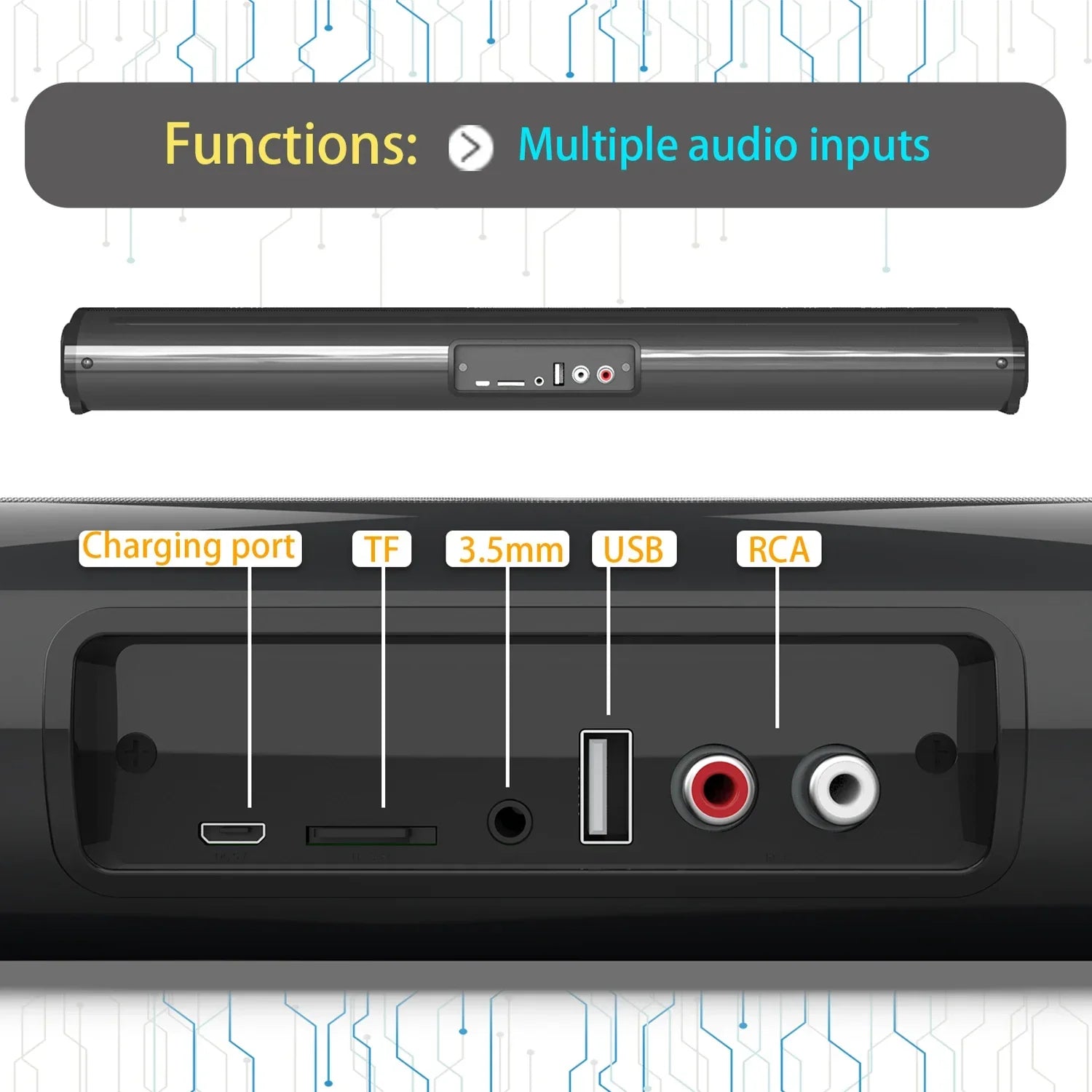 2024 Soundbar Sound Wireless Bluetooth Car Computer Speaker Stereo Tv Home Theater Sombar For 3.5mm Output PC - Evallys.com
