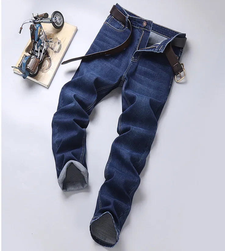 Blue Men's Stretch Jeans, Black Denim Trousers, Fashion Slim Casual Pants Asian Size 28-40 - Evallys.com