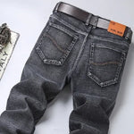 Blue Men's Stretch Jeans, Black Denim Trousers, Fashion Slim Casual Pants Asian Size 28-40 - Evallys.com