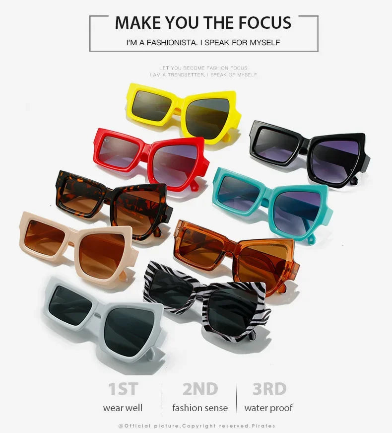 Men Punk Sunglasses Luxury Brand Designer Steampunk Geometry Polygon Sun Glasses Women UV400 Driving Square Shade Unique Eyewear - Evallys.com