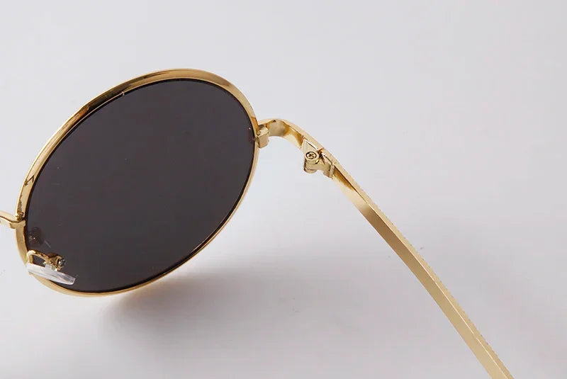 Steampunk Small Round Sunglasses Men 2022 Brand Vintage Metal Mirror Film Women Sun Glasses Cool Circle Shade Eyewear Male UV400 - Evallys.com