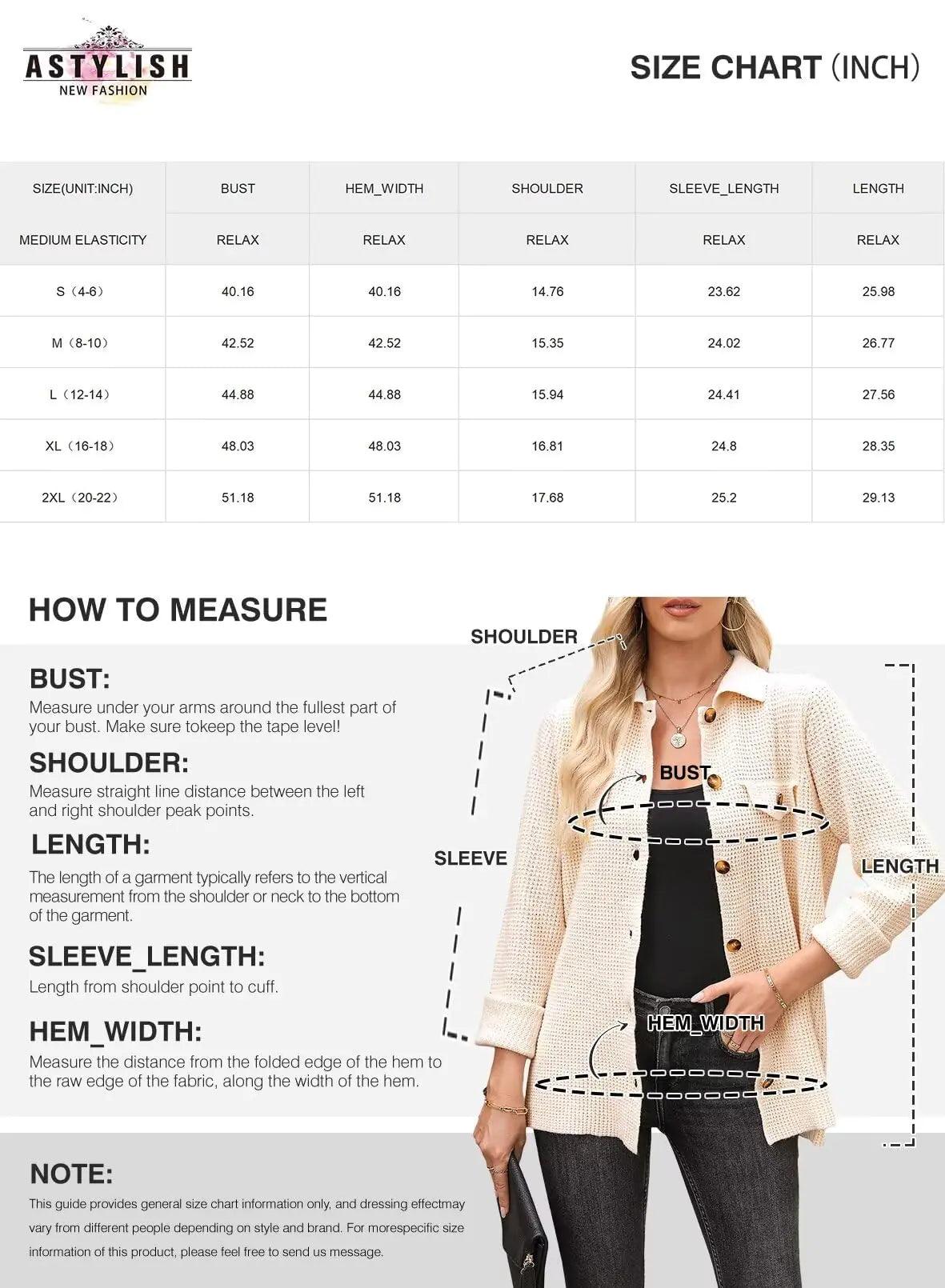 Astylish Women 2024 Waffle Knit Shacket Jacket Casual Long Sleeve Sweater Button Down Shirts Dressy Blouse Top Large Coffee - Evallys.com # #