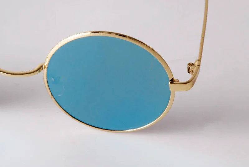 Steampunk Small Round Sunglasses Men 2022 Brand Vintage Metal Mirror Film Women Sun Glasses Cool Circle Shade Eyewear Male UV400 - Evallys.com