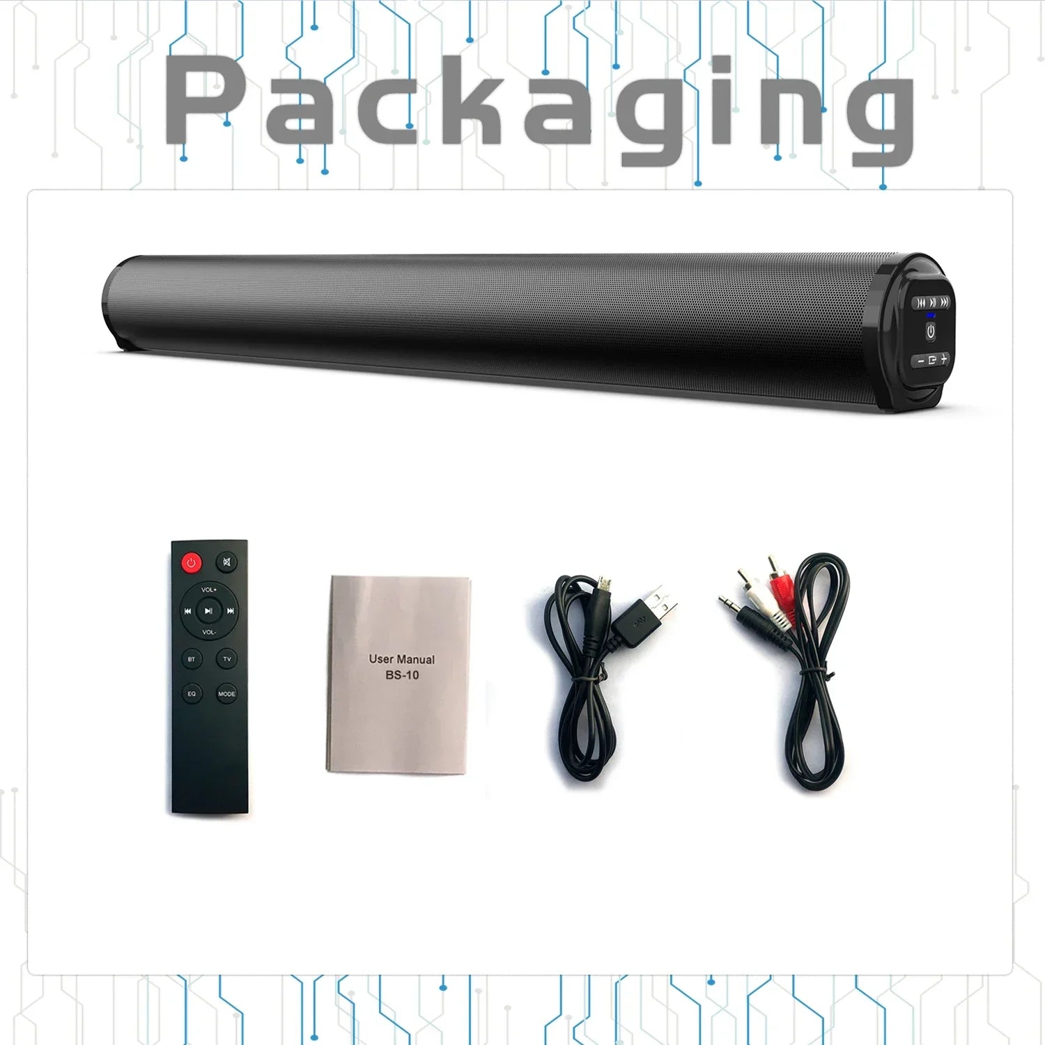 2024 Soundbar Sound Wireless Bluetooth Car Computer Speaker Stereo Tv Home Theater Sombar For 3.5mm Output PC - Evallys.com