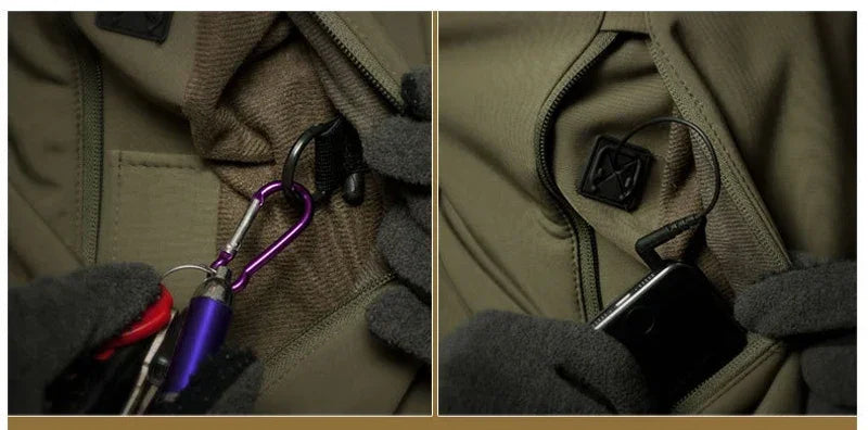 Military Shark Skin Soft Shell Jackets Men Tactical Windproof Waterproof jacket men Army Combat Jackets Mens Hooded Bomber Coats - Evallys.com
