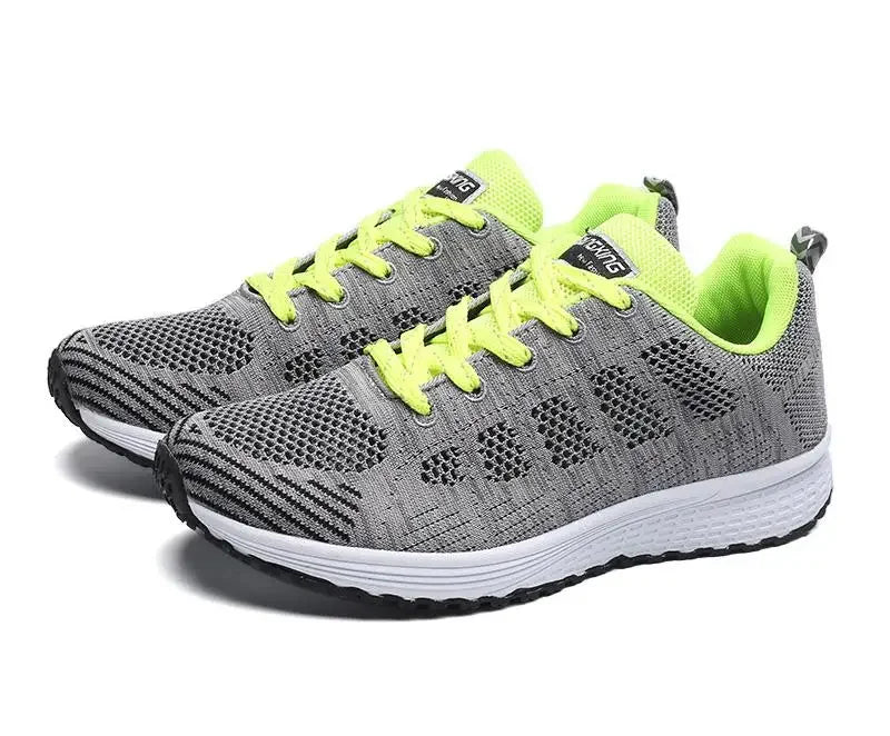 Women Casual Shoes Fashion Breathable Walking Mesh Flat Shoes Sneakers Women 2021 Gym Vulcanized Shoes White Female Footwear - Evallys.com