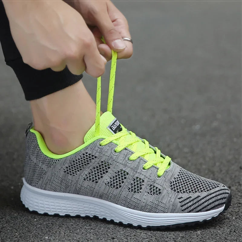 Women Casual Shoes Fashion Breathable Walking Mesh Flat Shoes Woman White Sneakers Women 2024 Tenis Feminino Female Shoes - Evallys.com