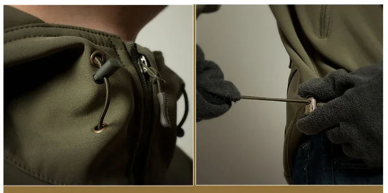Military Shark Skin Soft Shell Jackets Men Tactical Windproof Waterproof jacket men Army Combat Jackets Mens Hooded Bomber Coats - Evallys.com