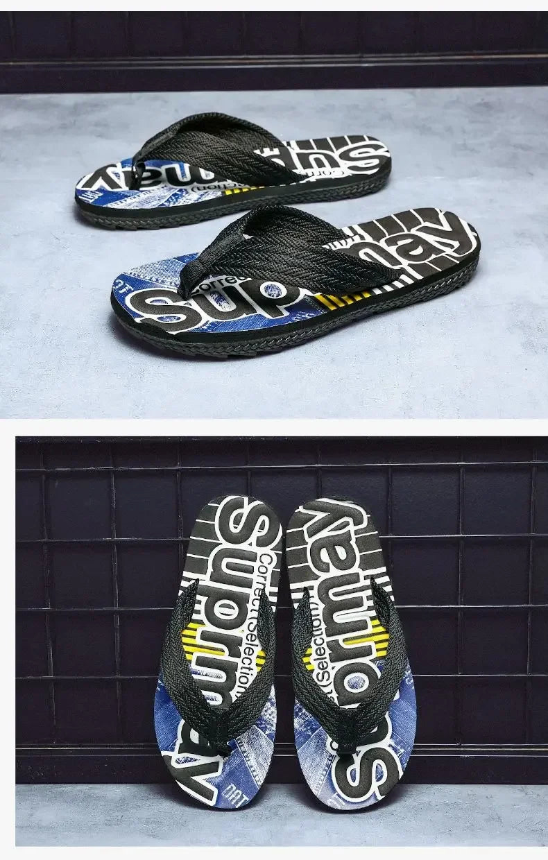 Men’s Summer Sliders Flip Flops – Anti-Skid Outdoor Casual Beach Sandals - Evallys.com