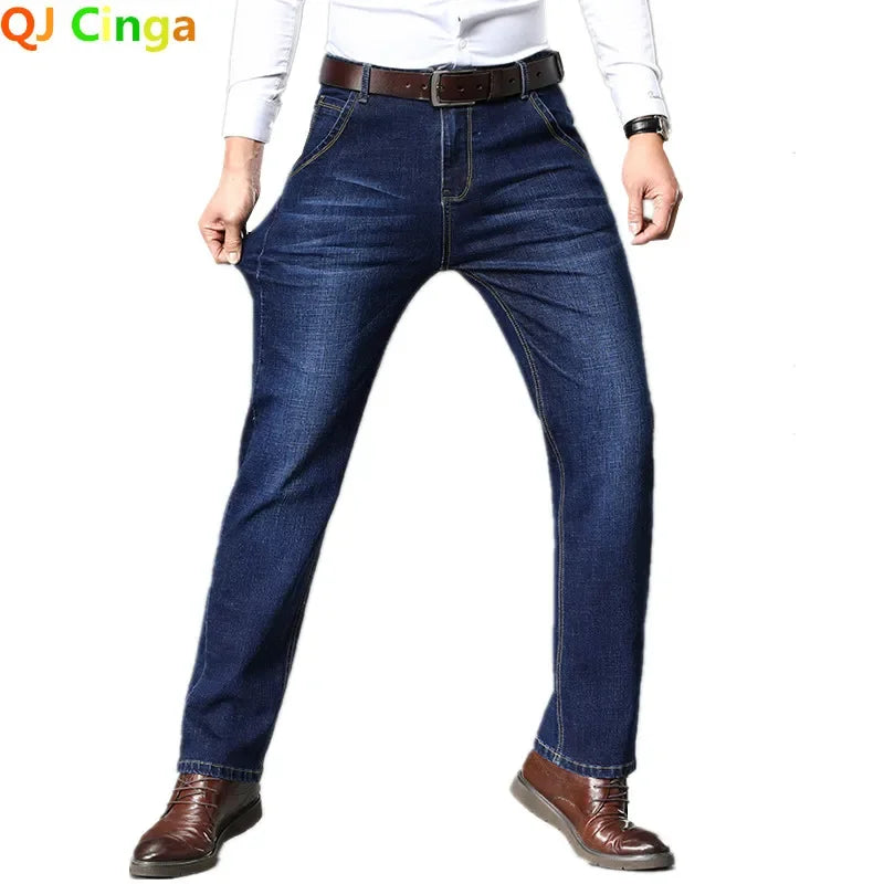 Blue Men's Stretch Jeans, Black Denim Trousers, Fashion Slim Casual Pants Asian Size 28-40 - Evallys.com