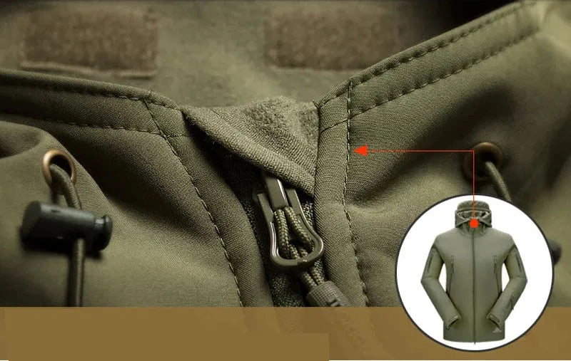 Military Shark Skin Soft Shell Jackets Men Tactical Windproof Waterproof jacket men Army Combat Jackets Mens Hooded Bomber Coats - Evallys.com