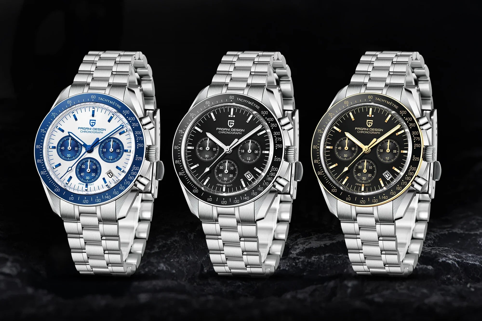 PAGANI DESIGN 2024 New Men's Watches Top Luxury Quartz Watch For Men Auto Date Speed Chronograph AR Sapphire Mirror Wrist watch - Evallys.com
