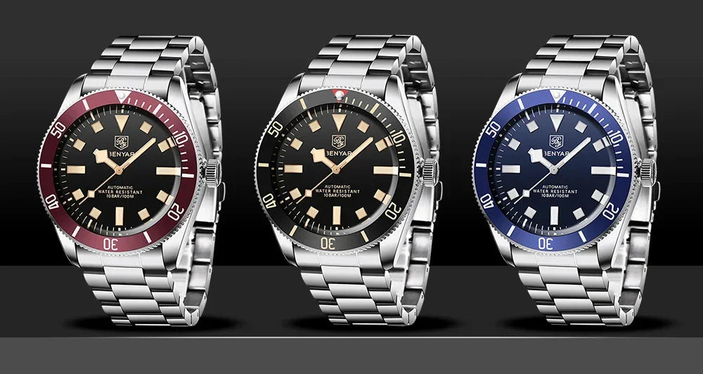 BENYAR Men's Watches Mechanical Automatic Watch BB58 Sport Watch For Men 2024 Stainless Steel Waterproof Business Luminous Clock - Evallys.com