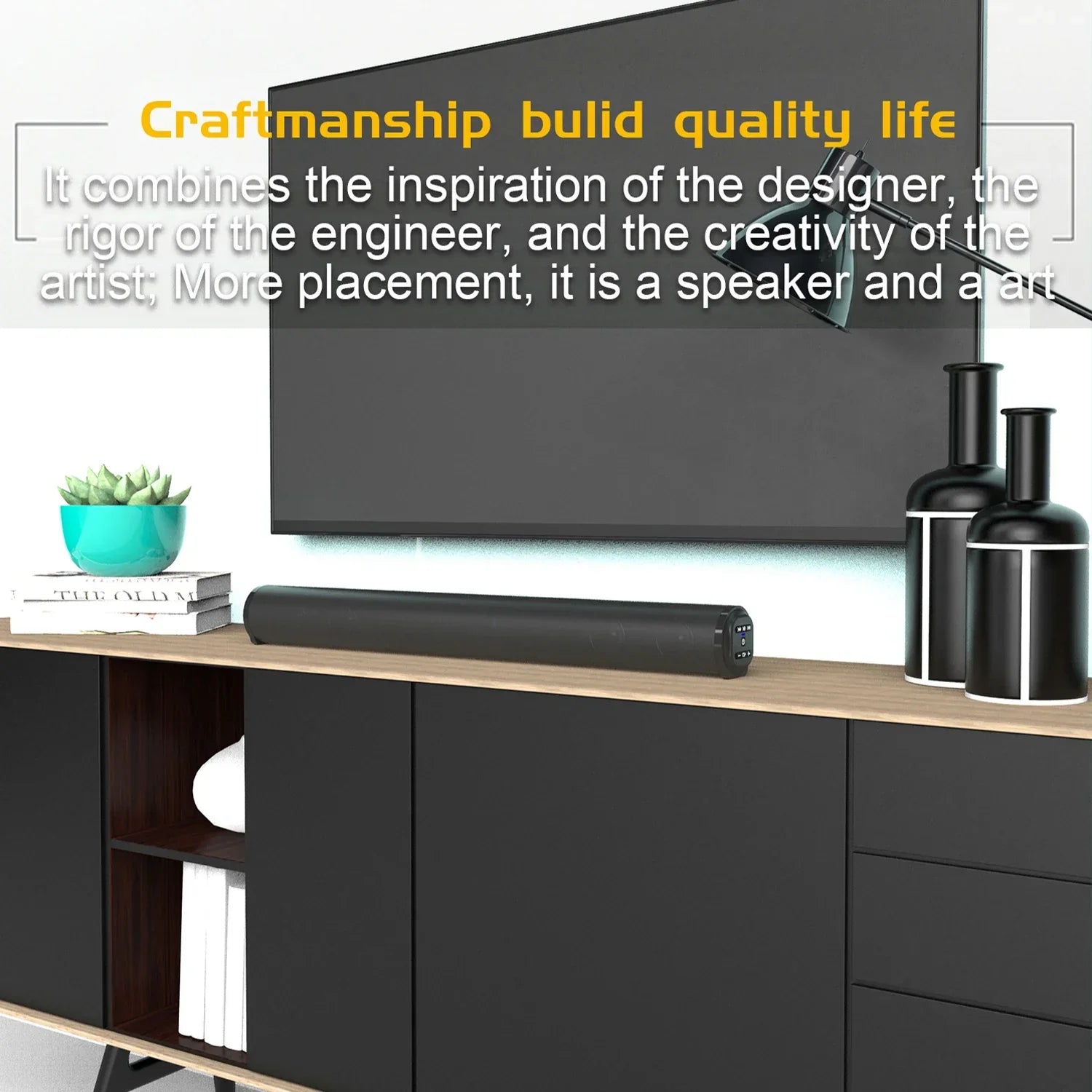 2024 Soundbar Sound Wireless Bluetooth Car Computer Speaker Stereo Tv Home Theater Sombar For 3.5mm Output PC - Evallys.com