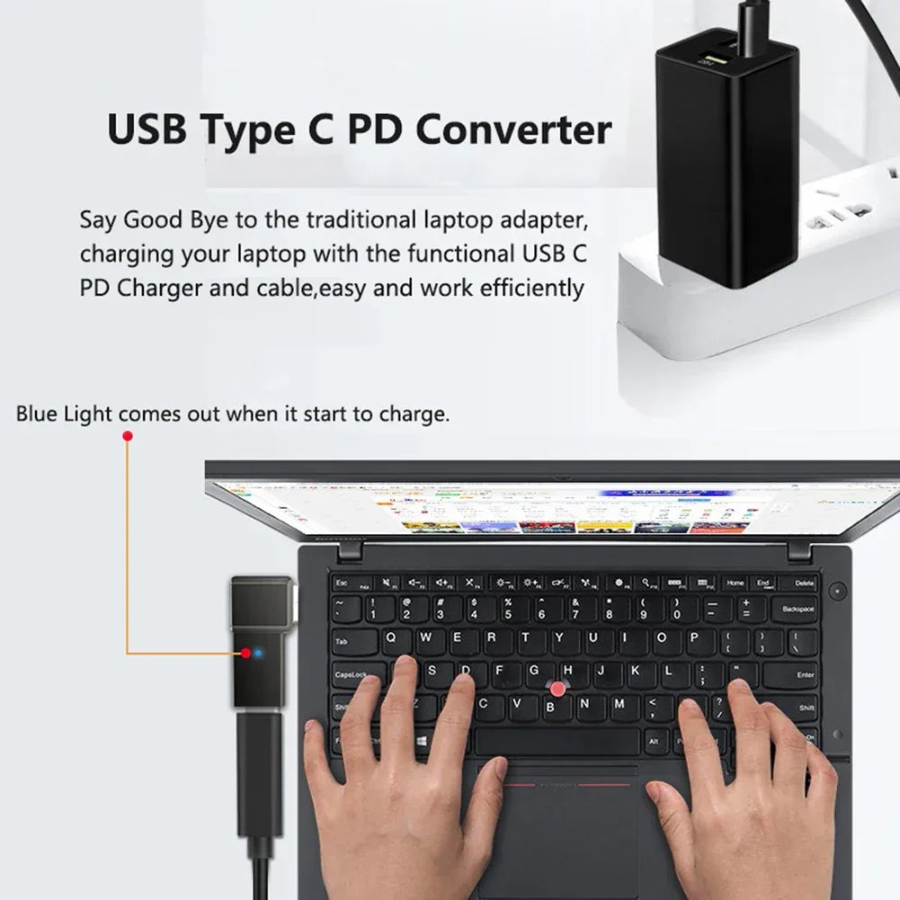 PD 100W Laptop Power Adapter Connector Type C Laptop Power Adapter Connector Plug Type C Female to DC Male Jack Plug for HP Dell - Evallys.com