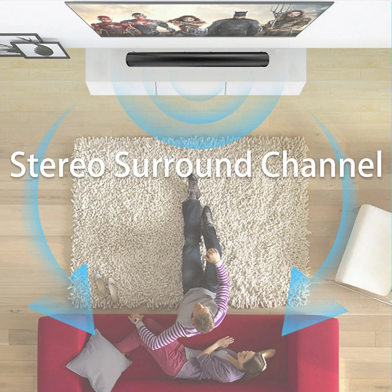 2024 Soundbar Sound Wireless Bluetooth Car Computer Speaker Stereo Tv Home Theater Sombar For 3.5mm Output PC - Evallys.com