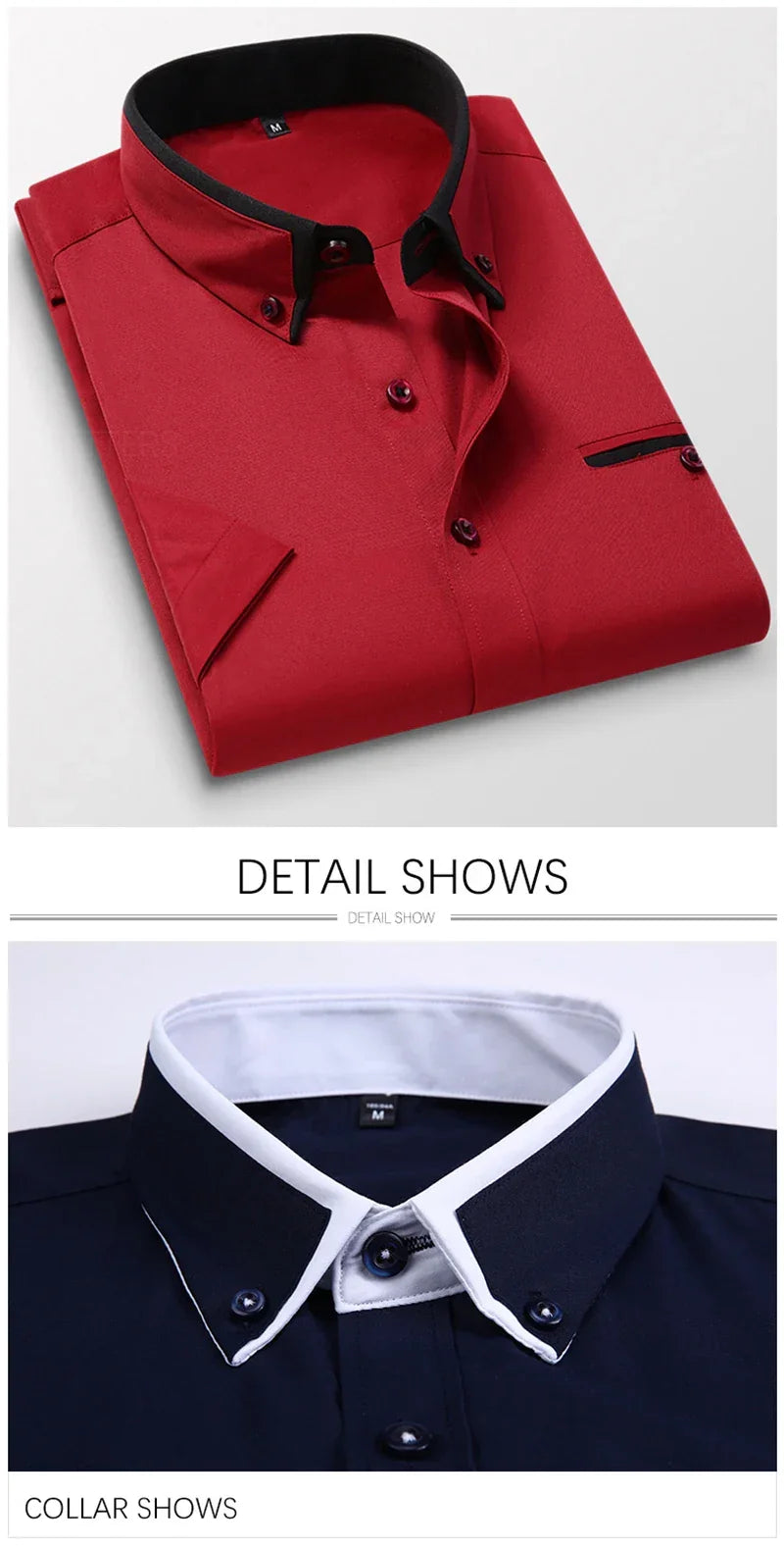 TFETTER Summer Business Shirt Men Short Sleeves Button Up Shirt Turn-down Collar Casual Shirts Mens Clothing Plus Size 5XL - Evallys.com