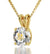 14k Yellow Gold Gemini Necklace Zodiac Pendant 24k Gold Inscribed on Crystal - Evallys.com # #