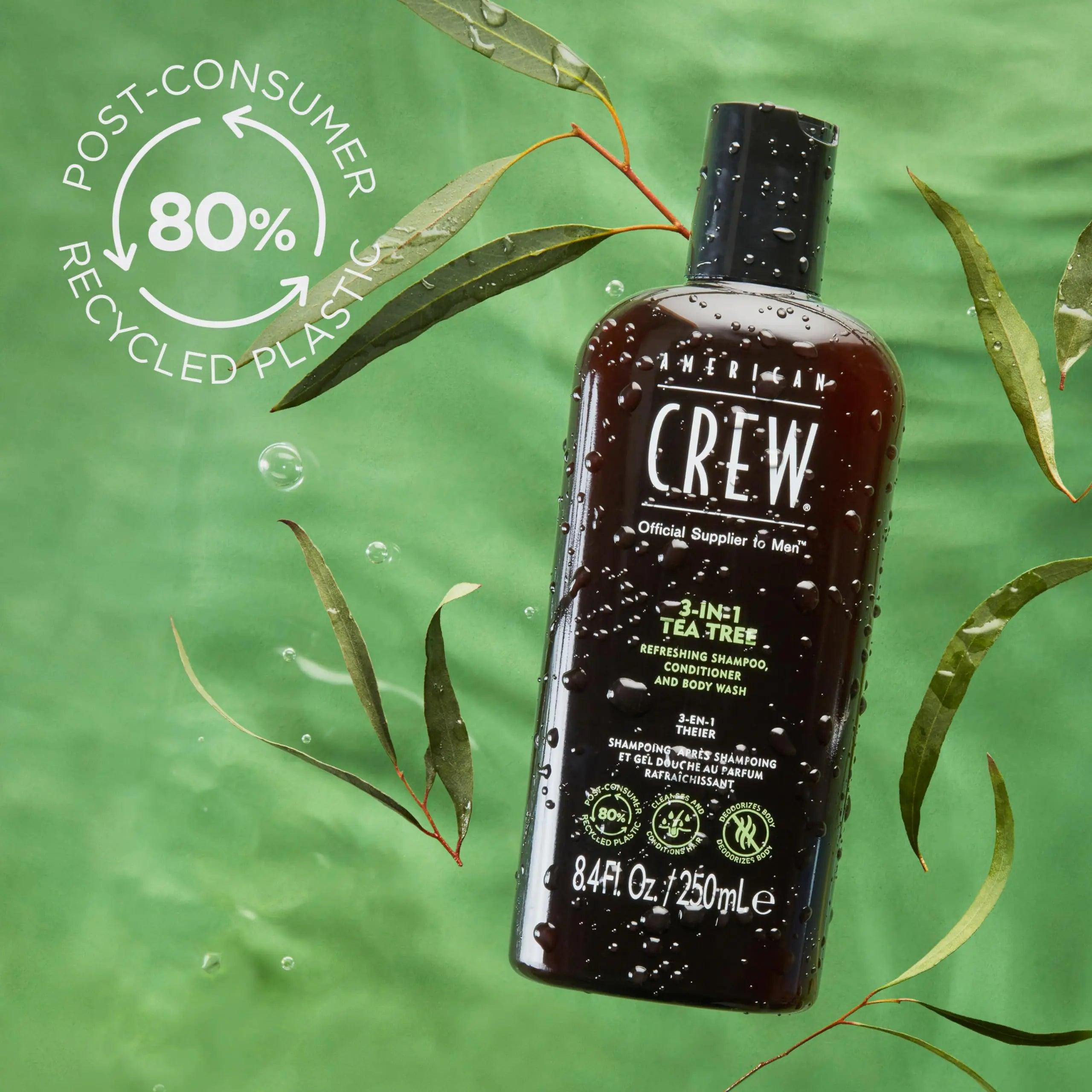 American Crew Shampoo, Conditioner & Body Wash for Men, 3-in-1, Tea Tree Scent, 3.3 Fl Oz 15 Fl Oz (Pack of 1) - Evallys.com # #