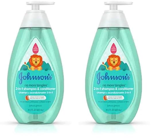 Johnson's No More Tangles 2-in-1 Detangling Hair Shampoo & Conditioner for Kids & Toddlers, Gentle & Tear-Free, Hypoallergenic & Free of Parabens, Phthalates, Sulfates & Dyes, 20.3 fl. oz (Pack of 2) 20.3 Fl Oz (Pack of 2) - Evallys.com # #