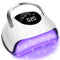 Wisdompark LED Nail Lamp 220W for Gel Nails Fast Curing Dryer with 57pcs Lamp Beads 4 Timers Professional UV Light for Home Salon Nail Art Tools White - Evallys.com # #