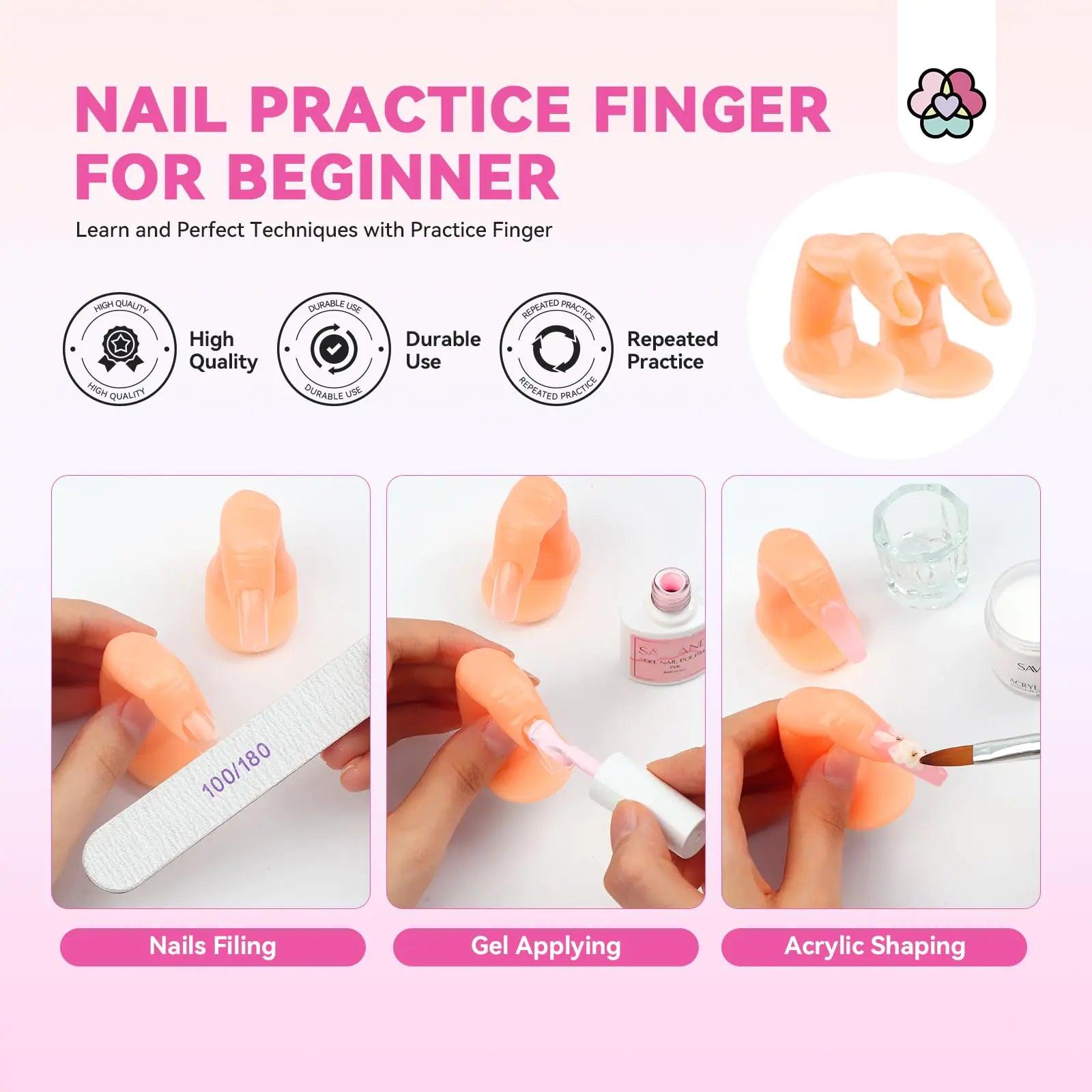 SAVILAND Acrylic Nail Kit with Everything: Professional Nail Kits Acrylic with Everything Full Acrylic Nail Kit with Drill for Beginners Professional Acrylic Nail Tools Home Manicure 412pcs - Evallys.com # #