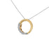 14K Gold 1/4 Cttw Round-Cut Graduating Diamond Open Circle Hoop 18" Pendant Necklace (J-K Color, I1-I2 Clarity) - Evallys.com # #