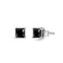 14K White Gold Princess-Cut Treated Black Diamond Classic 4-Prong Stud Earrings - Pushback - Evallys.com # #