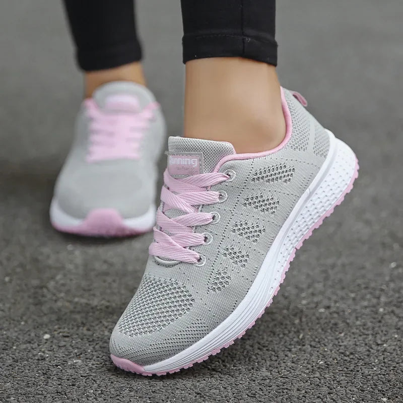 Women Casual Shoes Fashion Breathable Walking Mesh Flat Shoes Woman White Sneakers Women 2024 Tenis Feminino Female Shoes - Evallys.com