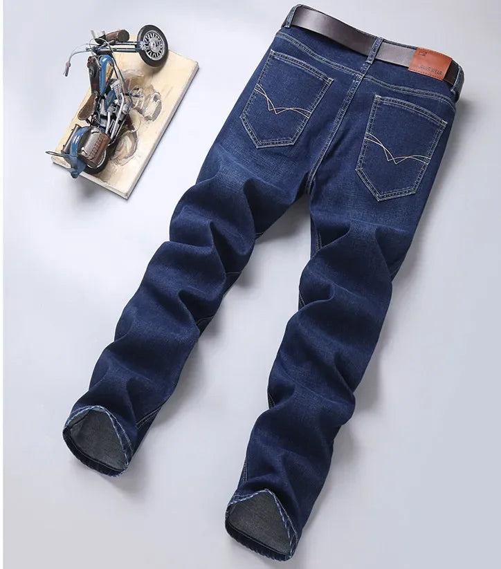 Blue Men's Stretch Jeans, Black Denim Trousers, Fashion Slim Casual Pants Asian Size 28-40 - Evallys.com