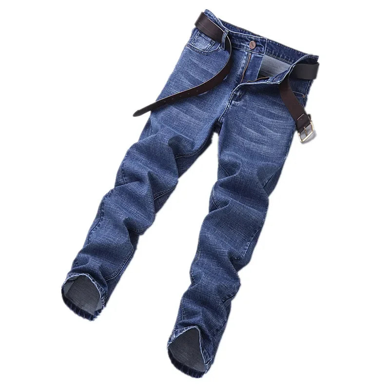Blue Men's Stretch Jeans, Black Denim Trousers, Fashion Slim Casual Pants Asian Size 28-40 - Evallys.com