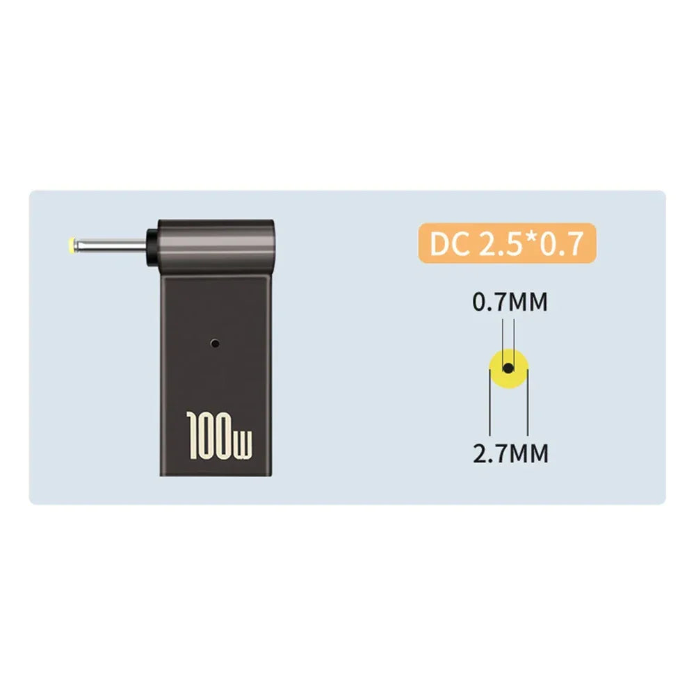 PD 100W Laptop Power Adapter Connector Type C Laptop Power Adapter Connector Plug Type C Female to DC Male Jack Plug for HP Dell - Evallys.com