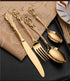 24pcs Cutlery Set Gold Dinnerware Stainless Steel Royal Spoon Forks Knives Kitchen Western Dinner Silverware Tableware Gift