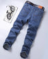 Blue Men's Stretch Jeans, Black Denim Trousers, Fashion Slim Casual Pants Asian Size 28-40 - Evallys.com
