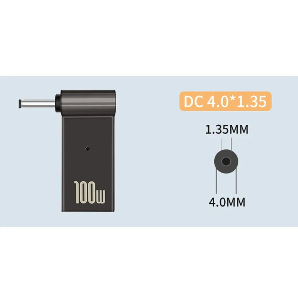 PD 100W Laptop Power Adapter Connector Type C Laptop Power Adapter Connector Plug Type C Female to DC Male Jack Plug for HP Dell - Evallys.com