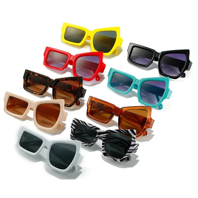 Men Punk Sunglasses Luxury Brand Designer Steampunk Geometry Polygon Sun Glasses Women UV400 Driving Square Shade Unique Eyewear - Evallys.com