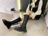 Women Motorcycle Boots Wedges Flat Shoes Woman High Heel Platform PU Leather Boots Lace Up Women Shoes Black Boots Girls2021 - Evallys.com