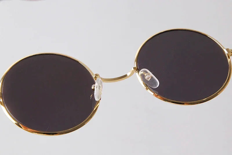 Steampunk Small Round Sunglasses Men 2022 Brand Vintage Metal Mirror Film Women Sun Glasses Cool Circle Shade Eyewear Male UV400 - Evallys.com